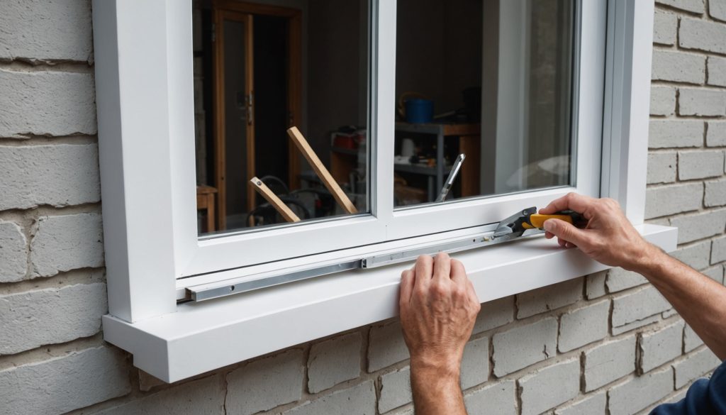 Fenêtre PVC installée lors d'une rénovation de maison