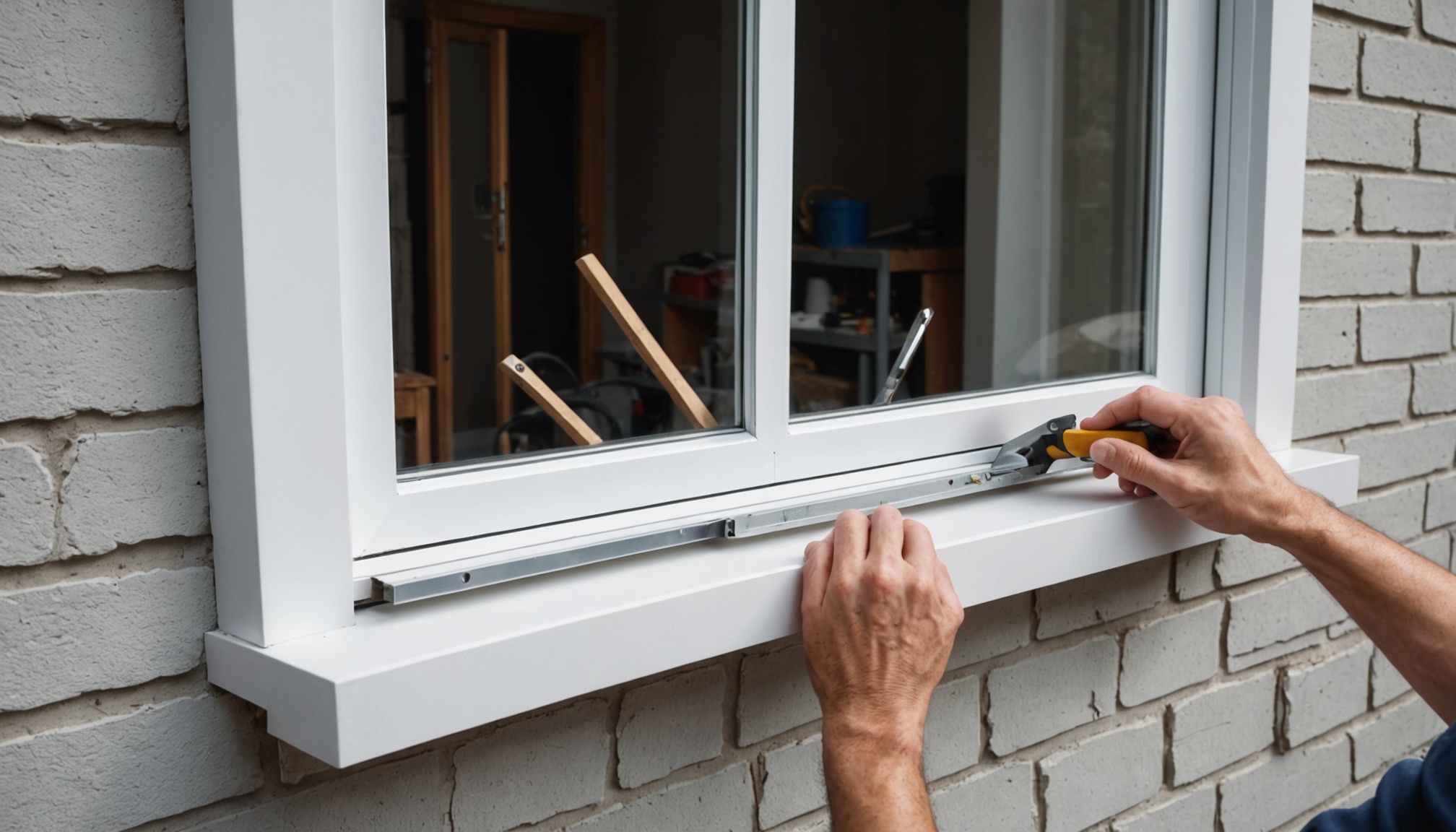 Fenêtre PVC installée lors d'une rénovation de maison